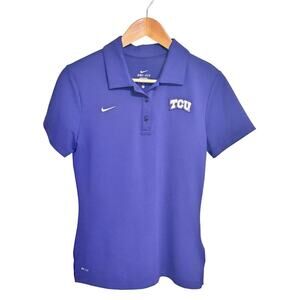 NIKE‎ TCU Texas Christian Horned Frogs Dri-Fit Purple Polo NCAA Women's Sz M